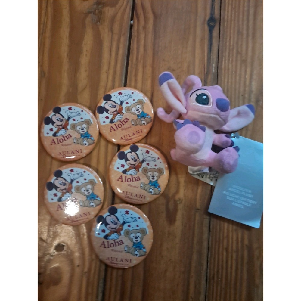 Disney parks Lilo and Stitch Angel Shoulder Magnet Plush New & Aulani pins j20
